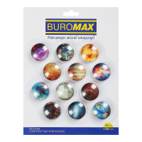 Магніт Buromax набір скляних магнітів SPACE, 12 шт 30 мм (BM.0048)