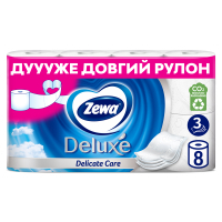Туалетний папір Zewa Deluxe білий 3 шари 8 рулонів (7322541171739)
