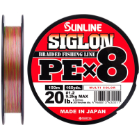 Шнур Sunline Siglon PE х8 150m 1.2/0.187mm 20lb/9.2kg Multi Color (1658.10.02)