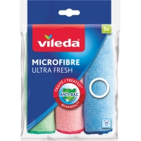 Серветки для прибирання Vileda Ultra Fresh Антибактеріальні З мікрофібри 3 шт. (4023103229273)