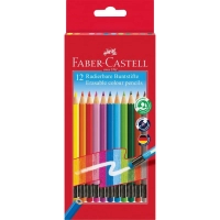 Олівці кольорові Faber-Castell з гумкою, шестигранні,12 кольорів (116612) (16796)