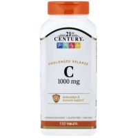 Вітамінно-мінеральний комплекс 21st Century Вітамін C з шипшиною, 1000 мг, Vitamin C with Rose Hips, 110 таблеток (CEN21225)