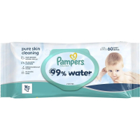 Дитячі вологі серветки Pampers 99 Water, 60 шт (8006530116558)