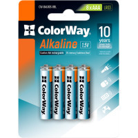 Батарейка ColorWay AAA LR03 Alkaline Power (лужні) * 8 blister (CW-BALR03-8BL)
