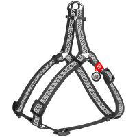 Шлея для собак WAUDOG Waterproof з QR паспортом XS Ш 15 мм Д 30-39 см сіра (262111)
