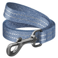 Повідець для собак WAUDOG Re-cotton світловідбивний M Ш 20 мм Д 500 см синій (401512)