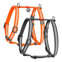 Шлея для собак WAUDOG Waterproof анатомічна Н-подібна з QR-паспортом XL помаранчева (32444)