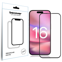Скло захисне BeCover Apple iPhone 16 Black (712122)