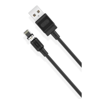 Дата кабель USB 2.0 AM to Lightning 1.0m 2.1A magnetic pvc black XO (NB187-L-1-BK)