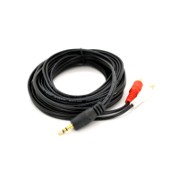 Кабель мультимедійний 3.5mm M to 2xRCA M 5.0m black Voltronic (YT-3.5(M)/2хRCA(M)-5.0Cu)