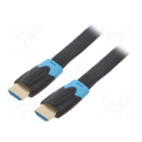 Кабель мультимедійний HDMI M to HDMI M 10.0m 1080p60Hz flat black Vention (AAKBL)