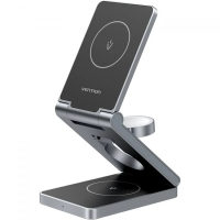 Зарядний пристрій Vention Magnetic Wireless Charger 15W 3-in-1 gray (FGFH0)