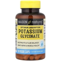 Вітамінно-мінеральний комплекс Mason Natural Калій гліцинат, Optimum Absorption Potassium Glycinate, 90 вегетаріанські (MAV18749)