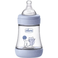 Пляшечка для годування Chicco Perfect 5 із силіконовою соскою 0+ місяців 150 мл Блакитна (20211.22.40)