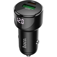Зарядний пристрій HOCO 1xUSB-C PD20W + 1xUSB QC3.0 car adapter Z42 black (6931474742544)