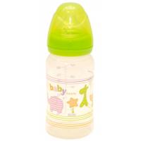 Пляшечка для годування Baby Team з широким горлом 6+, 250 мл (1002_желтый)