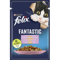 Вологий корм для кішок Purina Felix Fantastic з фореллю та зеленими бобами в желе 85 г (7613039841617)