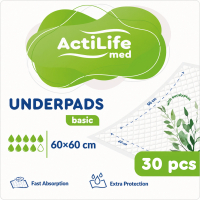 Пелюшки для малюків ActiLife Med Basic 60 х 60, 30 шт (4820174981471)
