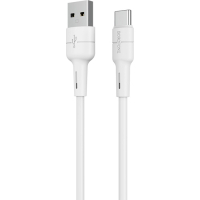 Дата кабель USB 2.0 AM to USB-C 1.0m 3A silicone BX30 white BOROFONE (6931474706935)