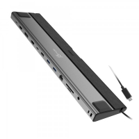 Порт-реплікатор J5create Dock-Station USB-C 12-in-1 (HDMI/DP/PD/USB-A/USB-C/LAN/картридер/audio) (JCD554-N)