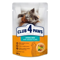 Вологий корм для кішок Club 4 Paws Premium для стерилізованих з куркою 24х80 г (4820269146242)
