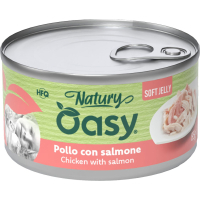 Консерви для котів OASY Wet Natury з куркою та лососем 85 г (8054329512753)