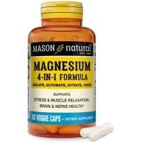 Вітамінно-мінеральний комплекс Mason Natural Магнієвий комплекс, 400 мг, Magnesium 4-in-1 Complex, 60 вегетаріанських (MAV18845)