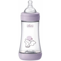 Пляшечка для годування Chicco Perfect 5 із силіконовою соскою 2+ місяців 240 мл Рожева (20223.12.40)