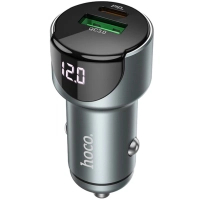 Зарядний пристрій HOCO 1xUSB-C PD20W + 1xUSB QC3.0 car adapter Z42 gray (6931474742551)