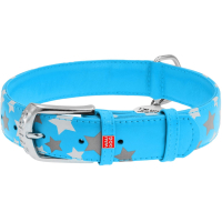 Нашийник для тварин WAUDOG Glamour з QR паспортом "Зірочка" XS Ш 12 мм Д 19-25 см блакитний (35832)
