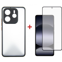 Чохол до мобільного телефона Dengos Kit Xiaomi Redmi Note 14 5G case Matte + glass (Black) (DG-KM-127)
