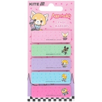 Стікер-закладка Kite паперова з малюнком Aggretsuko , 100 шт, 5х15х50 мм, прямокутна (AR25-480)
