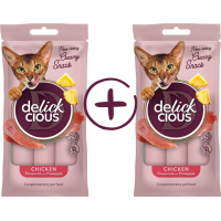 Ласощі для котів Delickcious Кремові курка з додаванням ананасу 1+1 (4820269148017)