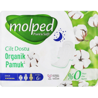 Гігієнічні прокладки Molped Pure&Soft Night 6 крапель 6 шт. (8690536842247)