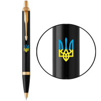 Ручка кулькова Parker IM 17 UKRAINE Black GT BP Тризуб синьо-жовтий (22032_T0016u)