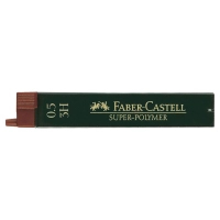 Грифель для механічного олівця Faber-Castell Super-Polymer 3Н (діаметр 0,5 мм), 12 штук в пеналі (27659)