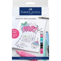 Лайнер Faber-Castell набір капілярних ручок Starter set Bullet Journaling 9 предметів + скетчбук в точку (29104)