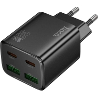 Зарядний пристрій HOCO N56 2xUSB-C PD30W + 2xUSB black (6942007632492)