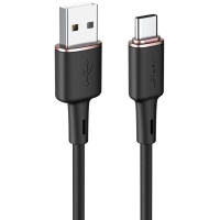 Дата кабель USB 2.0 AM to USB-C 1.2m 3A silicon black Acefast (6974316280767)