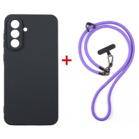 Чохол до мобільного телефона Dengos Case + Cross-body Strap Samsung Galaxy A57 Black+Purple (DG-KM-CCRB-10)