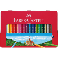 Олівці кольорові Faber-Castell Замок, 36 кольорів, у металевій коробці 115886 (26176)