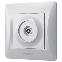 ТВ розетка Videx BINERA TV одинарна сереб (VF-BNSK1TVME-SS)