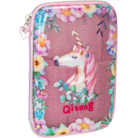 Пенал Cool For School з віконцем 1 відділення з органайзером рожевий (QT-5750-Pink)