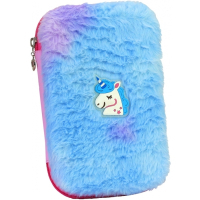 Пенал Cool For School 1 відділення з плюшем та аплікацією Блакитний (CF6514-blue)