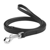 Повідець для собак WAUDOG Glamour шкіряний XS чорний (33721)