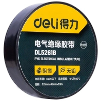 Ізоляційна стрічка Deli 0,13 мм x 18 мм x 20 м чорна (DL5261B)