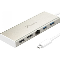 Порт-реплікатор J5create Dock-Station USB-C 6-in-1 (HDMI/PD/USB-A/USB-C/LAN) (JCD381-N)