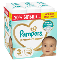 Підгузки Pampers Premium Care Розмір 3 (6-10 кг) 216 шт (8006530223539)