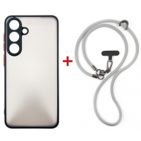 Чохол до мобільного телефона Dengos Case + Cross-body Strap Samsung Galaxy S25 FE Black+Grey (DG-KM-CCRB-28)