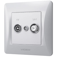 ТВ розетка Videx BINERA TV + SAT кінцева срібний шовк (VF-BNSK2TVSATE-SS)